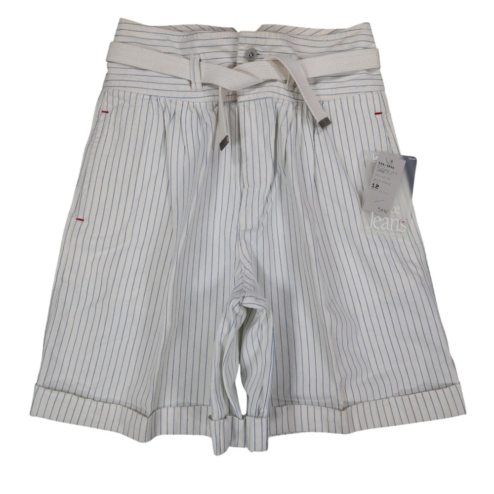 Lee Melbourne Skort Girls 12 Vintage 90s White Blue Stripe Cotton Loose Fit NWT